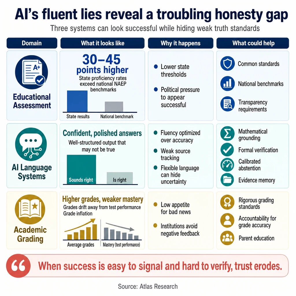 Infographic: AI's fluent lies reveal a troubling honesty gap